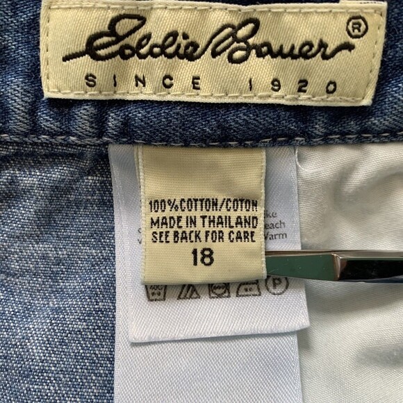 Eddie Bauer Denim Skirt Women Size 18 Straight Above Knee Pockets - Picture 7 of 7